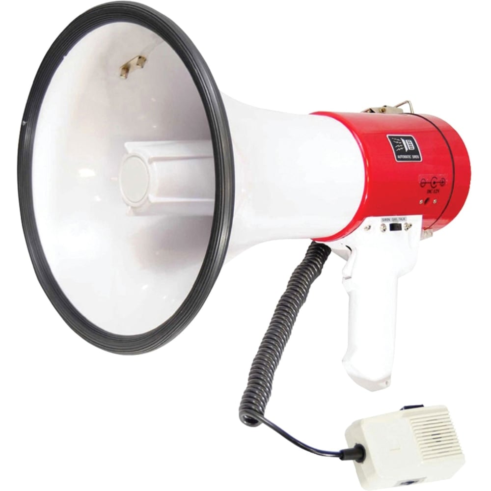 Pyle PMP58U Professional Piezo Dynamic 50W Megaphone With USB, 9-1/2inH x 9-1/4inW x 13-1/2inD, White MPN:PMP58U