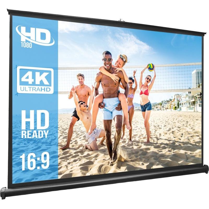 Pyle 50in Manual Projection Screen, 16:9, Matte White, 30inH x 40inW, Floor Mount, Tabletop MPN:PRJTP53