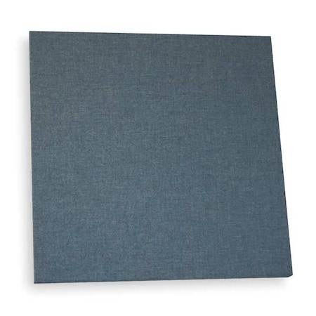 Acoustic Panel, 0.75 NRC, Fabric Faced Fiberglass, 24 in W, 24 in L, 1 in Thick, Blue MPN:FWP22B