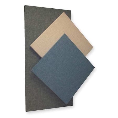 Acoustic Panel, 0.75 NRC, Fabric Faced Fiberglass, 24 in W, 4 ft L, 1 in Thick, Blue MPN:FWP24B