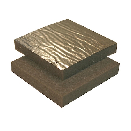 Acoustic Foam, 0.55 NRC, Polyurethane Foam, 4 1/2 ft W, 10 ft L, 1 in Thick, Gray MPN:K10-M10