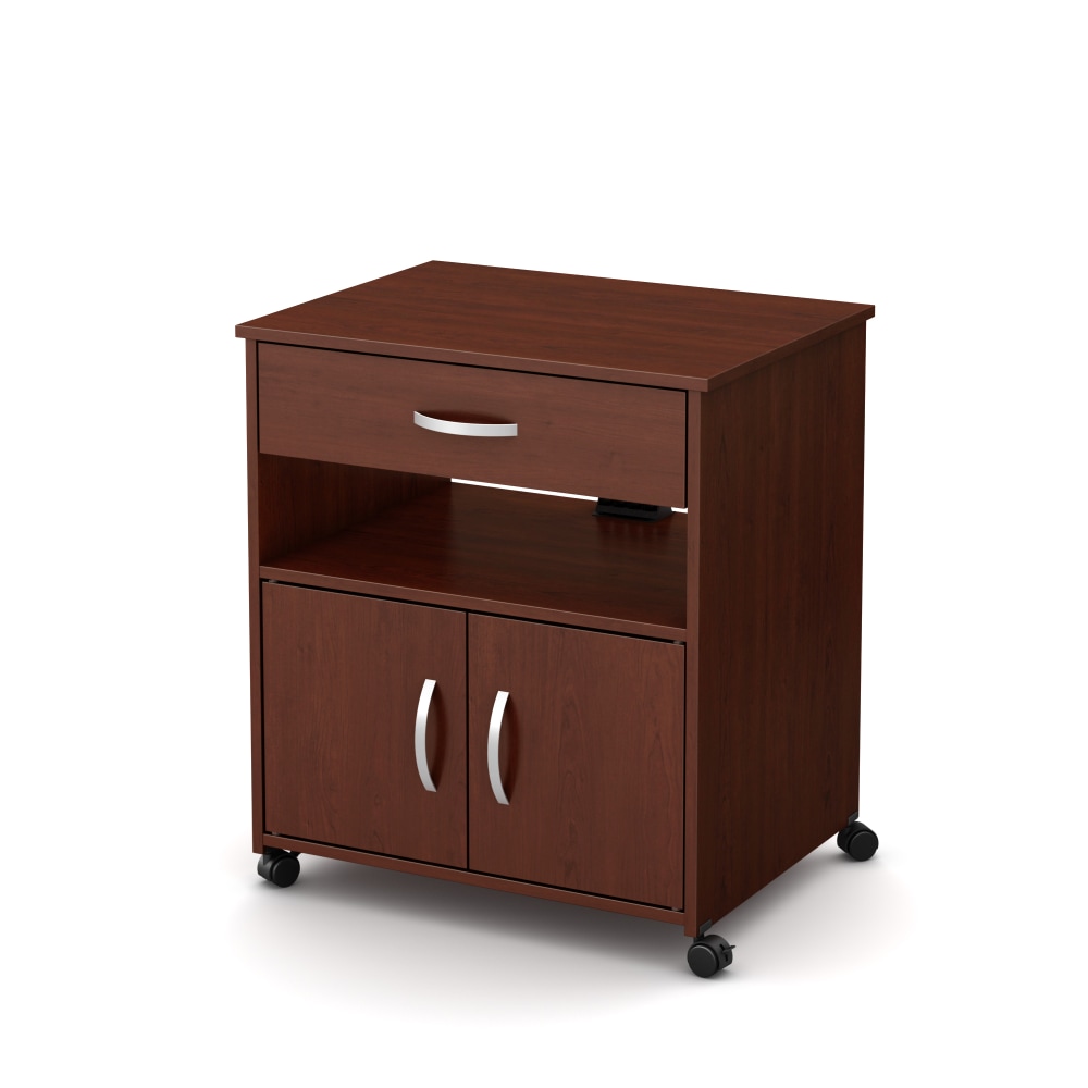 South Shore Axess Microwave Cart With Wheels, 29-1/4inH x 26-3/4inW x 19inD, Royal Cherry MPN:10015
