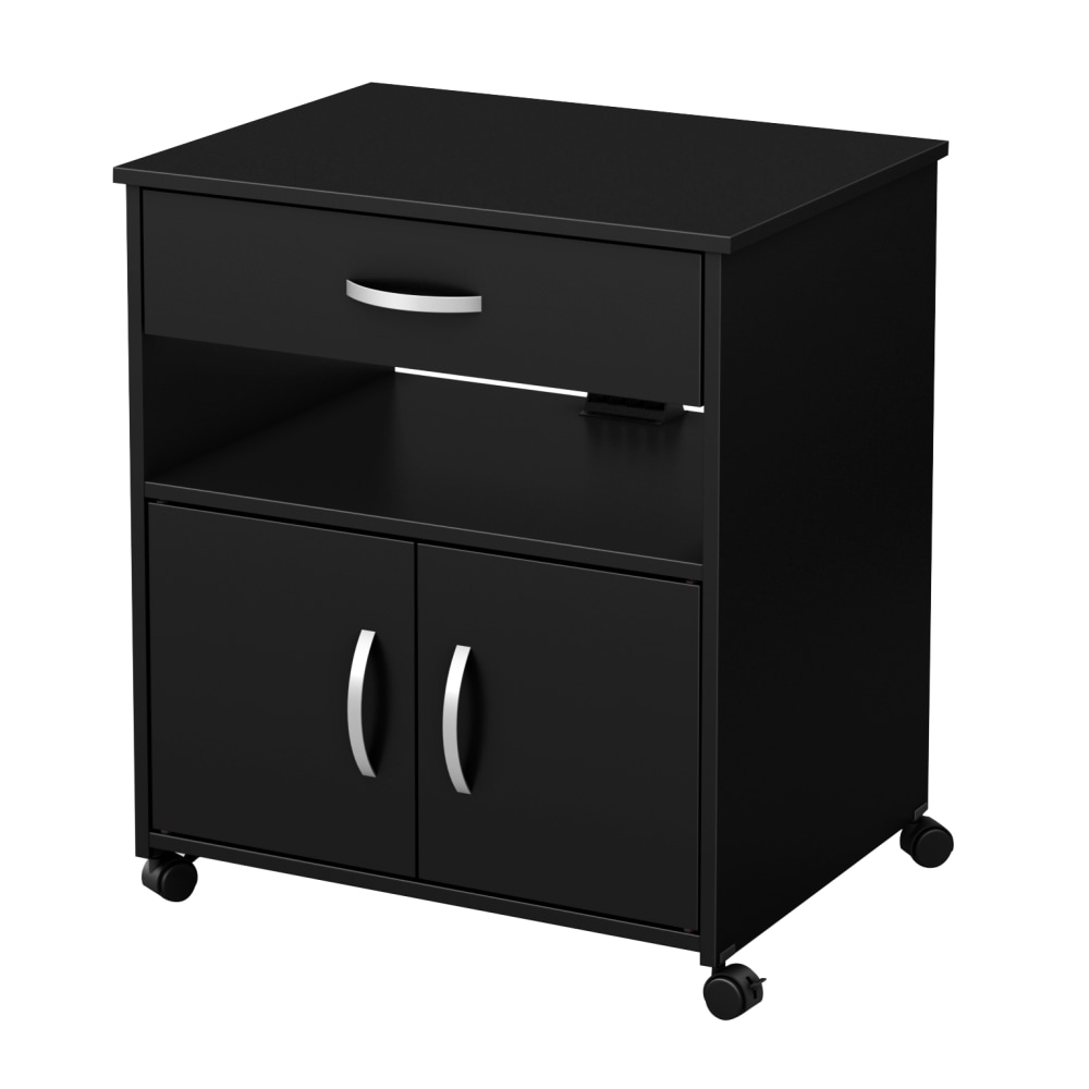 South Shore Axess Printer Cart On Wheels, Pure Black MPN:9050691