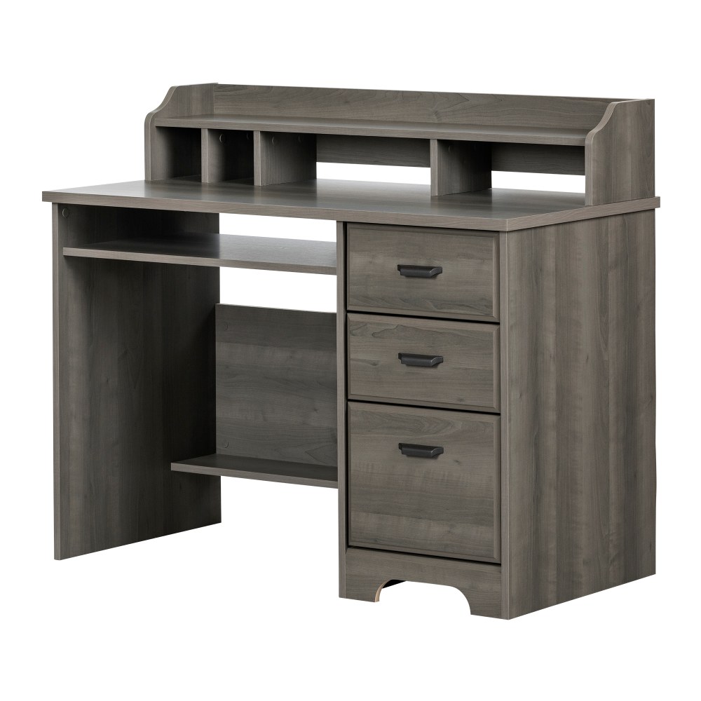 South Shore Versa 45inW Computer Desk With Hutch, Gray Maple MPN:12108