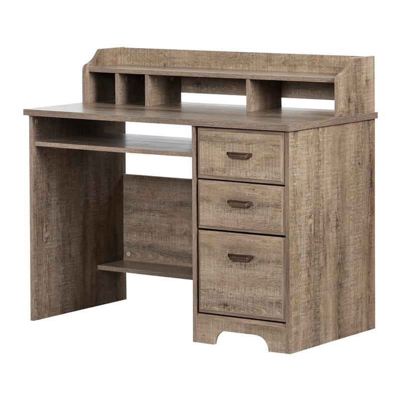 South Shore Versa 45inW Computer Desk With Hutch, Weathered Oak MPN:12109