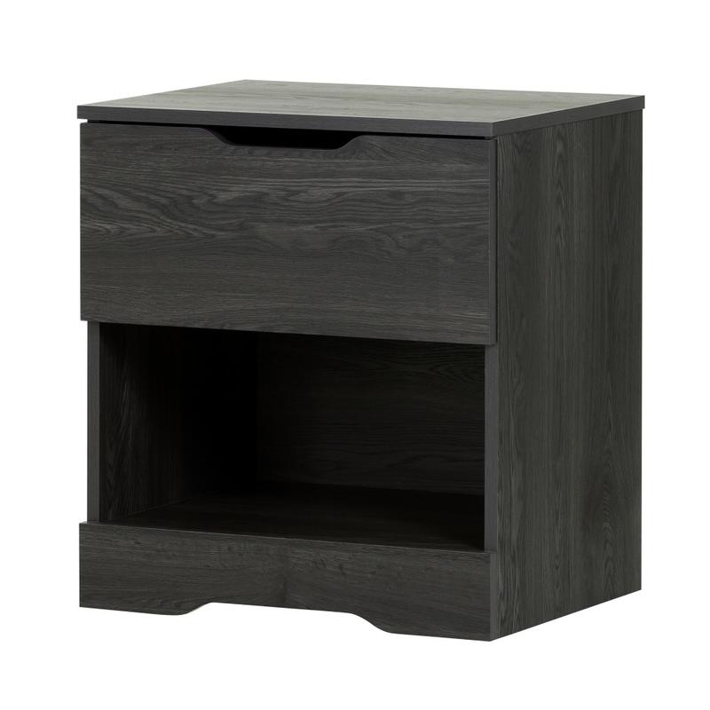 South Shore Holland 1-Drawer Nightstand, 19-3/4inH x 22-1/4inW x 17inD, Gray Oak MPN:10397