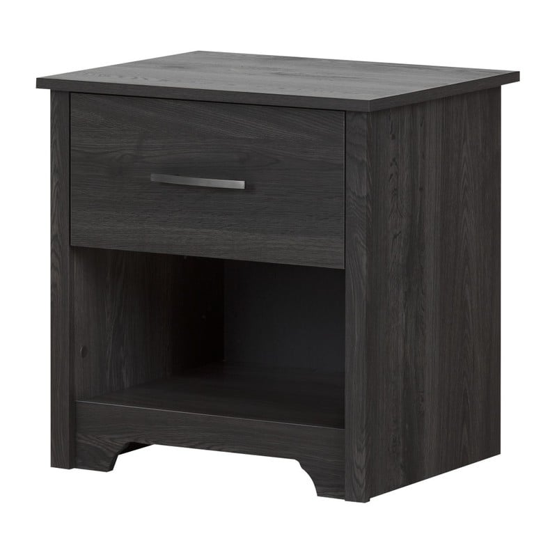 South Shore Fusion 1-Drawer Nightstand, 22-1/2inH x 21-3/4inW x 17-3/4inD, Gray Oak MPN:11315