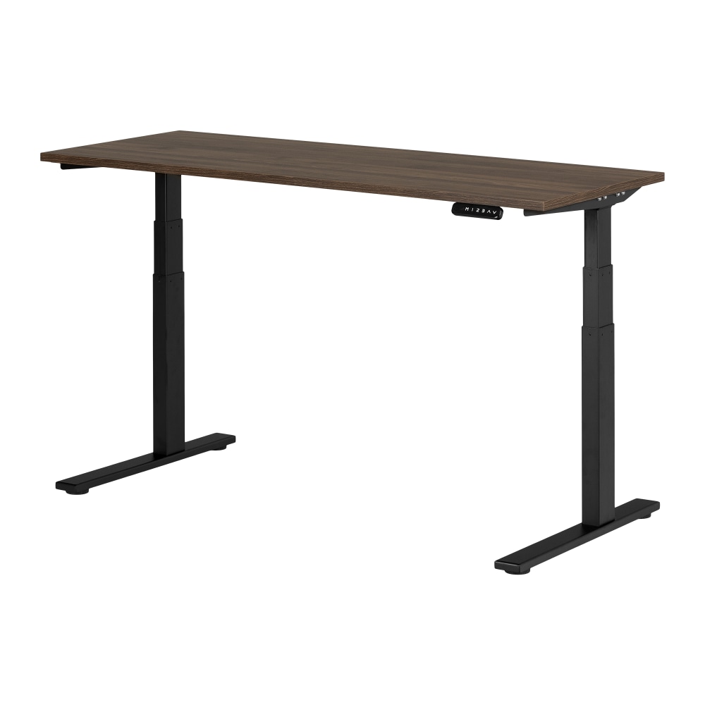 South Shore Ezra Electric Adjustable-Height Standing Desk, 48-3/4inH x 59-1/2inW x 27-1/2inD, Natural Walnut/Matte Black MPN:14580