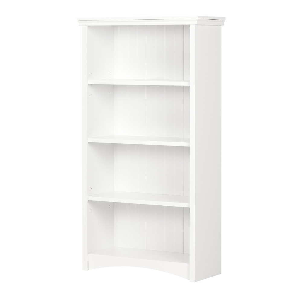 South Shore Artwork 57-3/4inH 4-Shelf Bookcase, Pure White MPN:10219