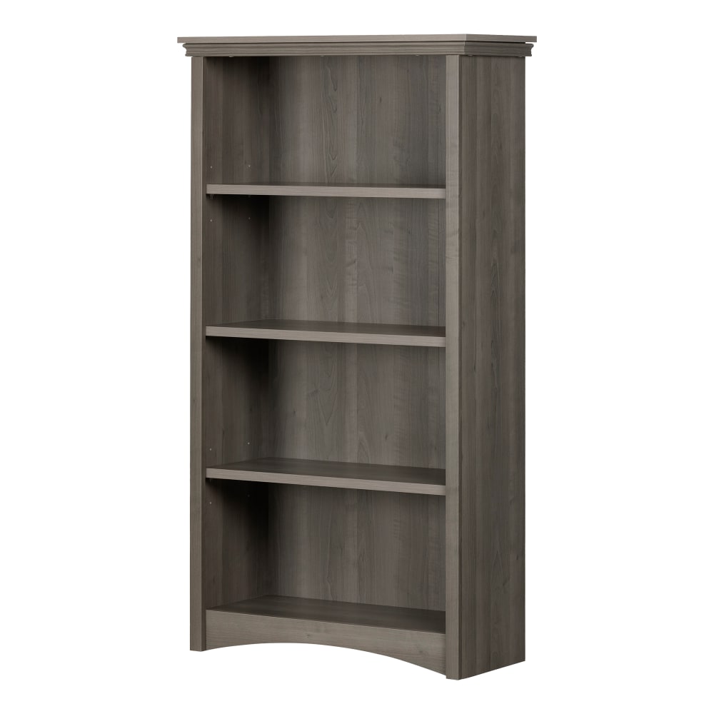 South Shore Gascony 57-3/4inH 4-Shelf Bookcase, Gray Maple MPN:11930