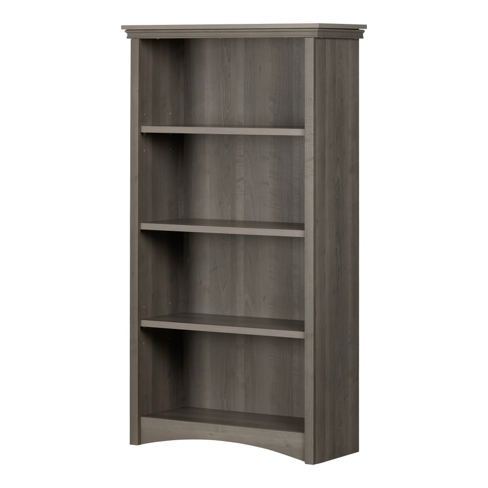 South Shore Artwork 57-3/4inH 4-Shelf Bookcase, Gray Maple MPN:12205