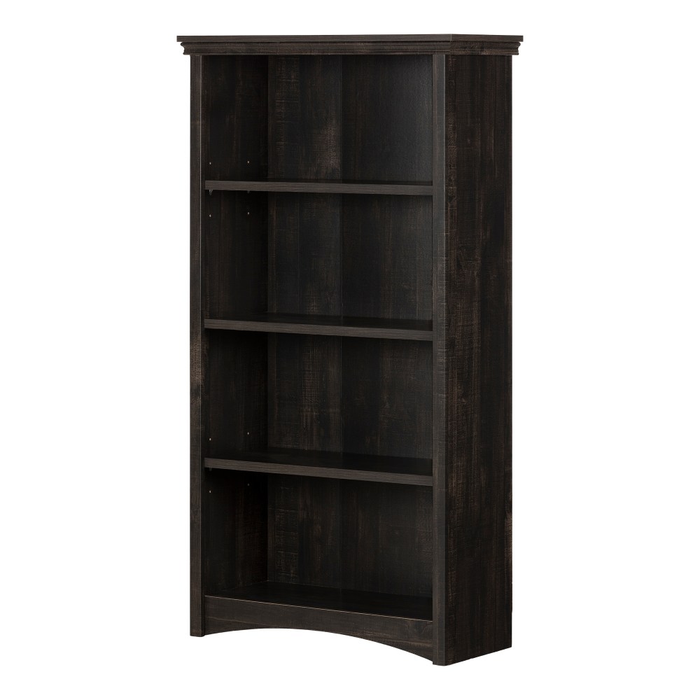 South Shore Gascony 57-3/4inH 4-Shelf Bookcase, Rubbed Black MPN:12543