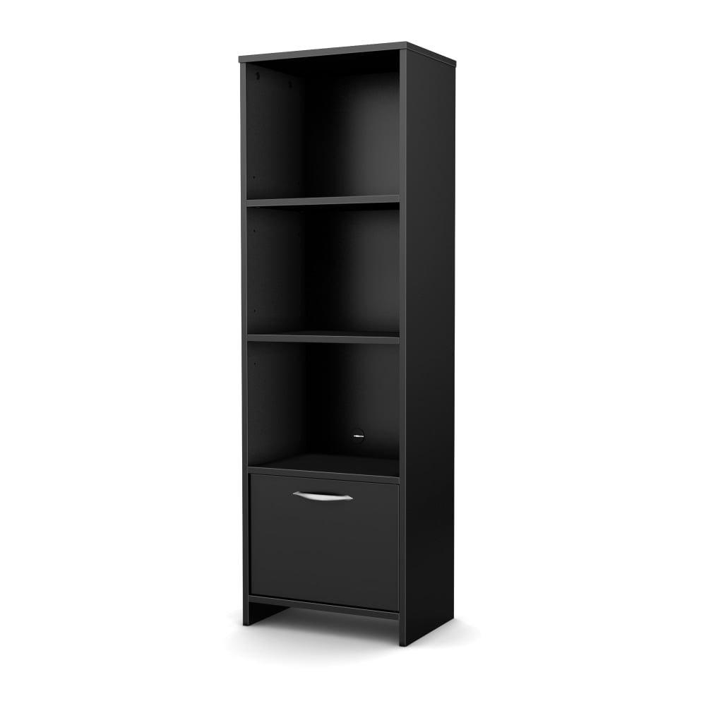 South Shore Step One 55inH 3-Shelf Bookcase, Pure Black MPN:3107652