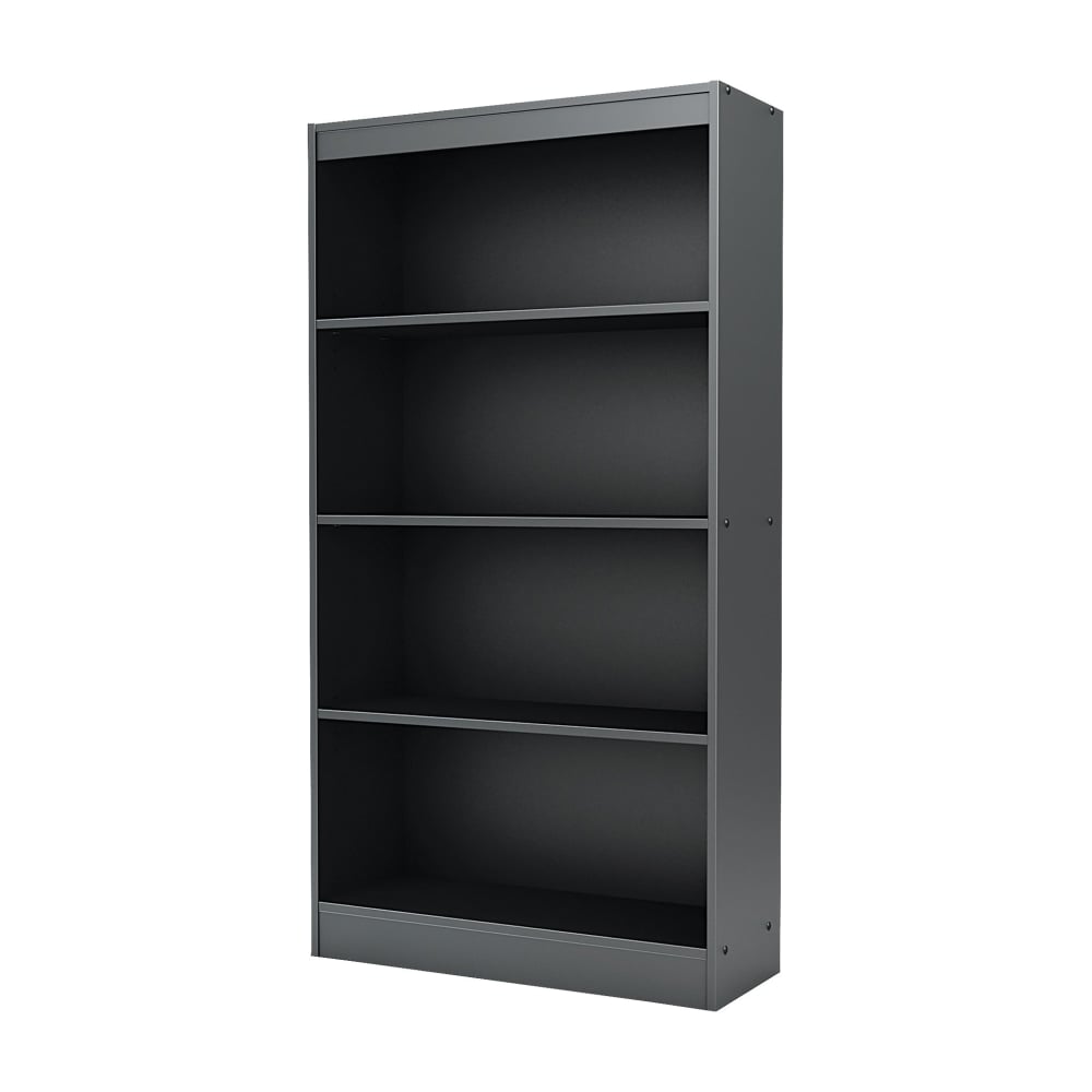 South Shore Axess 56inH 4-Shelf Contemporary Bookcase, Black/Dark Finish, Standard Delivery MPN:7270767