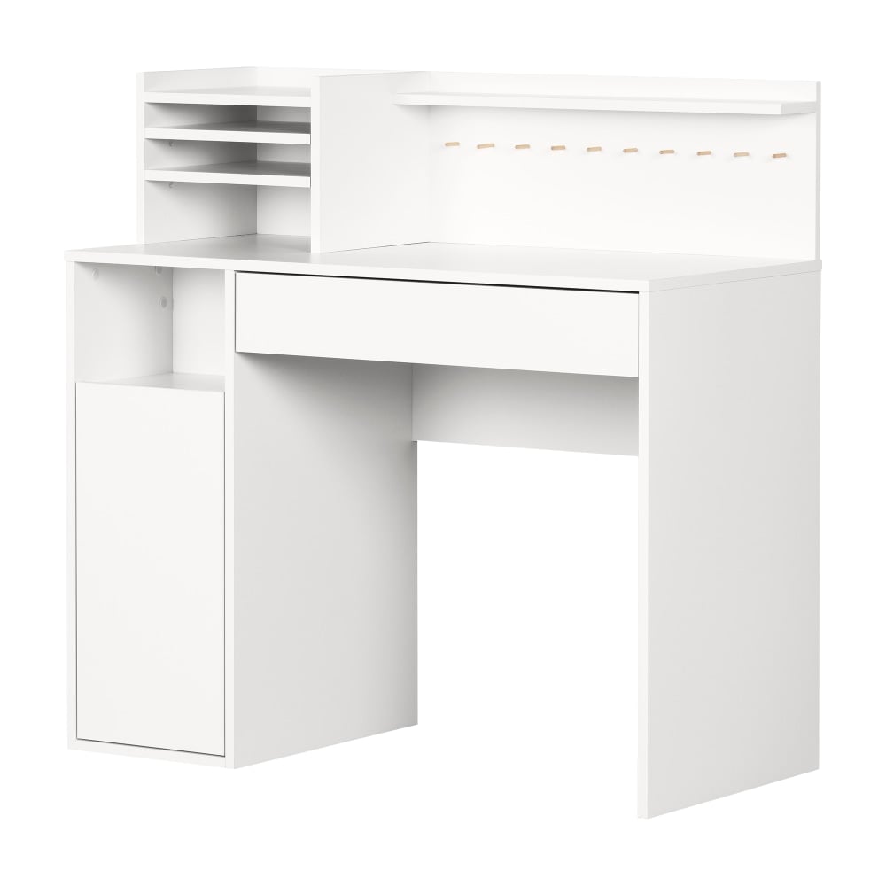 South Shore Crea 41inW Craft Table With Hutch, Pure White MPN:12438