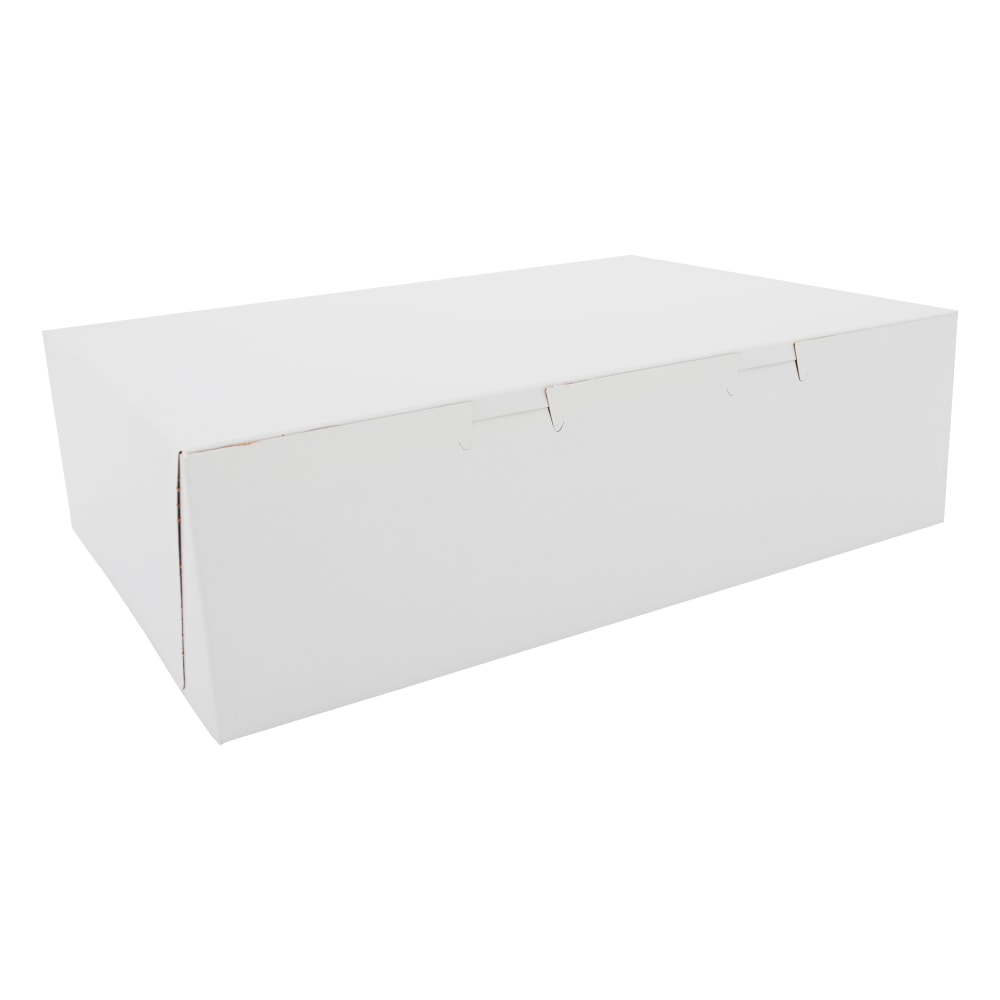 SCT Tuck-Top Bakery Boxes, 4inH x 14inW x 10inD, White, Pack Of 100 Boxes MPN:1025