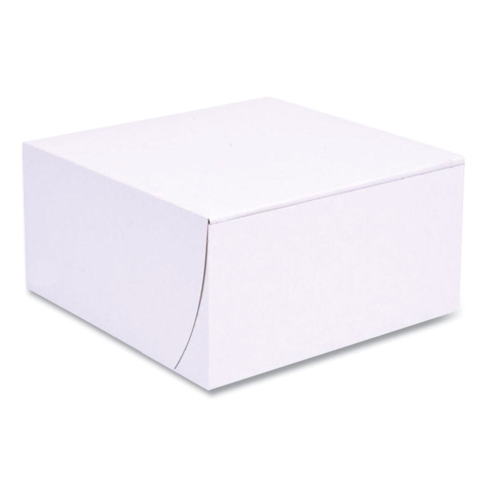 SCT 1-Piece Non-Window Bakery Boxes, 4inH x 8inW x 8inD, White, Bundle Of 250 Boxes MPN:1541