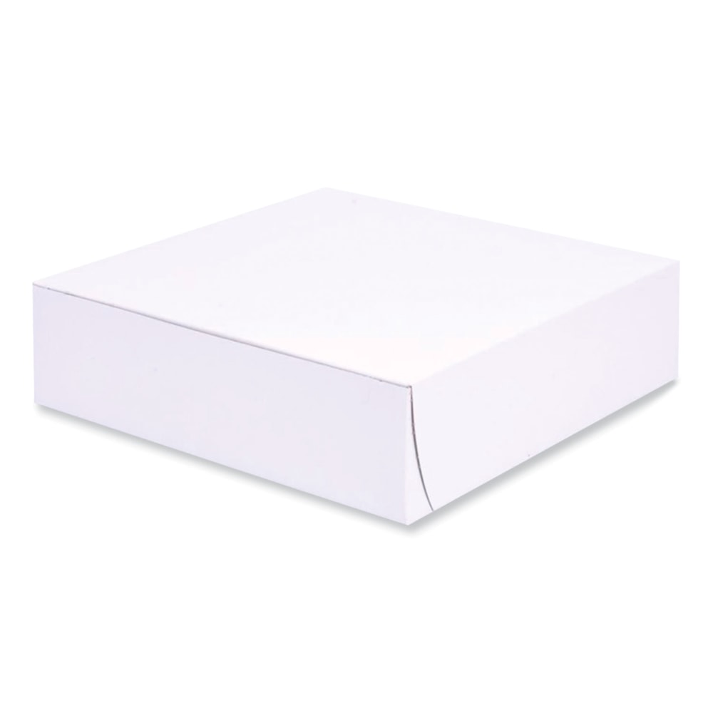SCT Paper Bakery Boxes, 2-1/2inH x 9inW x 9inD, White, Carton Of 250 Boxes MPN:1553