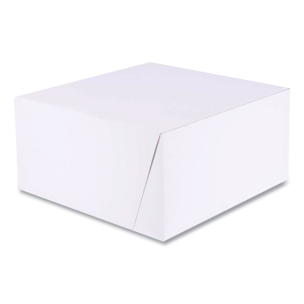SCT 1-Piece Non-Window Bakery Boxes, 5inH x 10inW x 10inD, White/Kraft, Bundle Of 100 Boxes MPN:1576