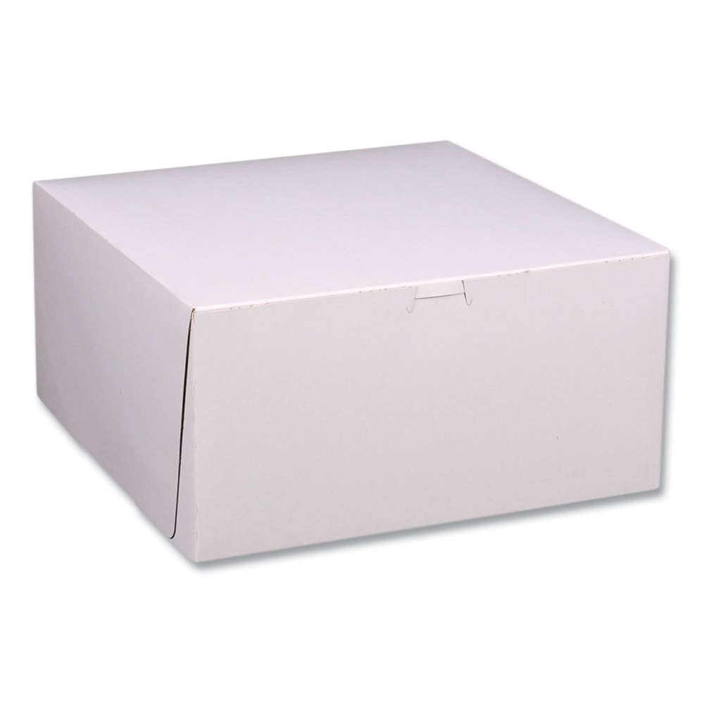 SCT 1-Piece Non-Window Bakery Boxes, 6inH x 12inW x 12inD, White/Kraft, Bundle Of 50 Boxes MPN:1589