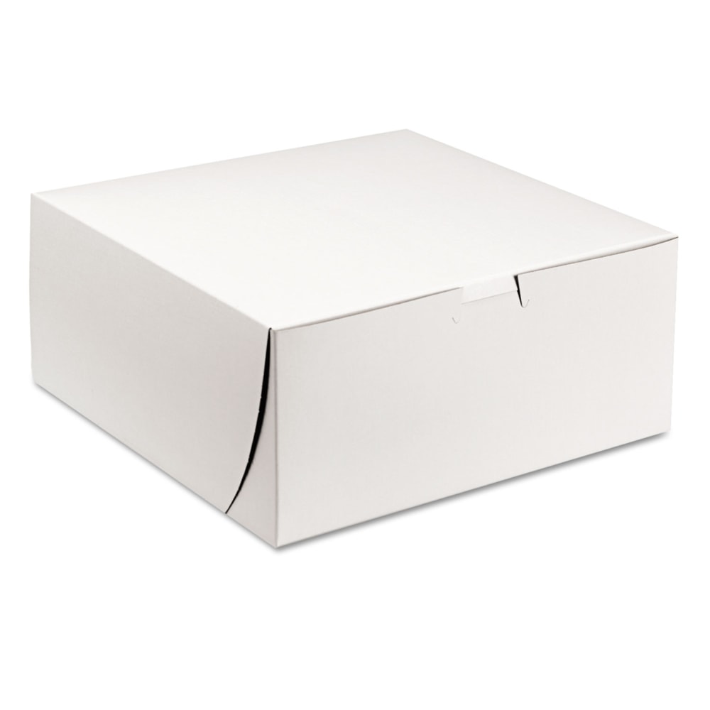 SCT 1-Piece Non-Window Bakery Boxes, 4inH x 9inW x 9inD, White, Carton Of 200 Boxes MPN:SCH 0961
