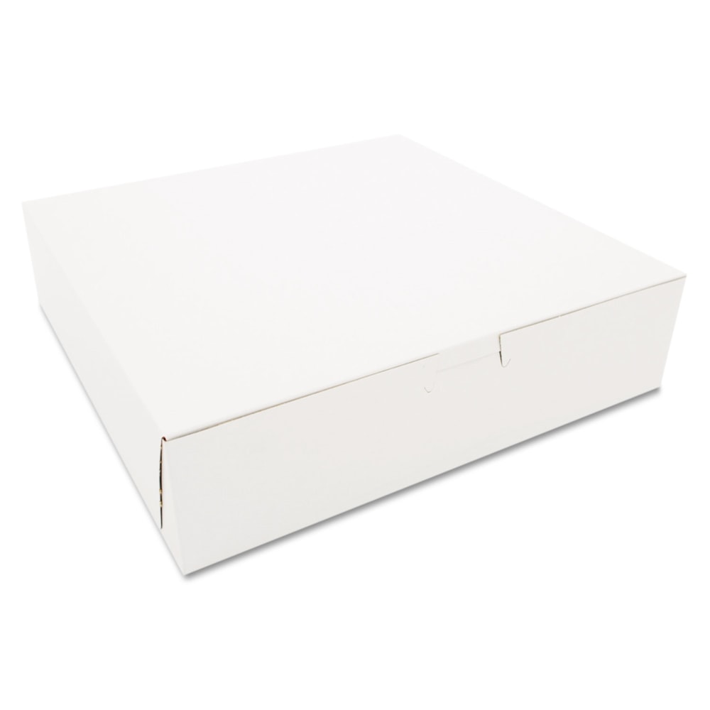 SCT 1-Piece Non-Window Bakery Boxes, 2-1/2inH x 10inW x 10inD, White, Carton Of 250 Boxes MPN:SCH 0969