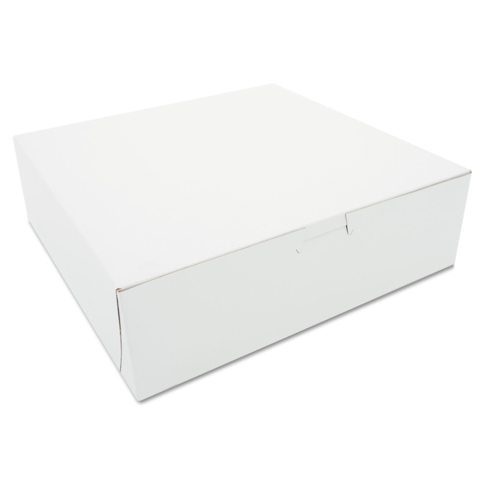 SCT 1-Piece Non-Window Bakery Boxes, 3inH x 10inW x 10inD, White, Carton Of 200 Boxes MPN:SCH 0971