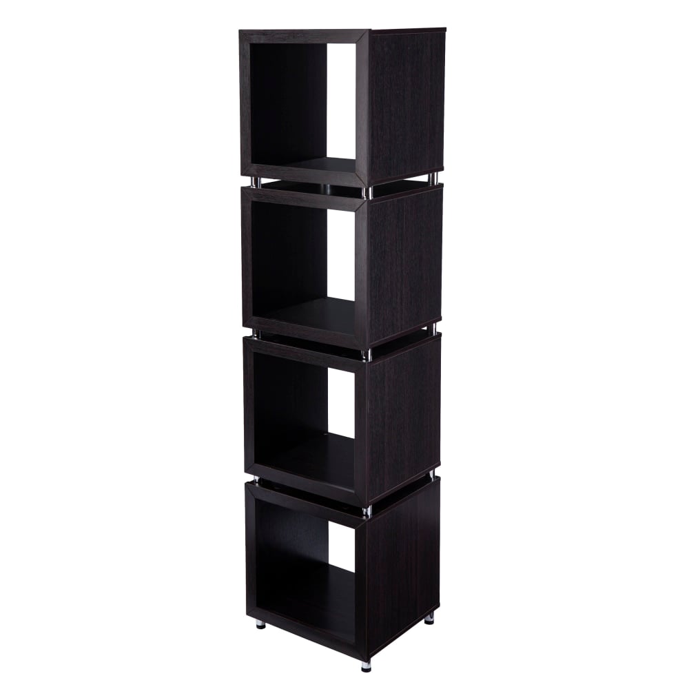 SEI Portgren 79inH 4-Tier Bookshelf, Brown MPN:HZ1114643