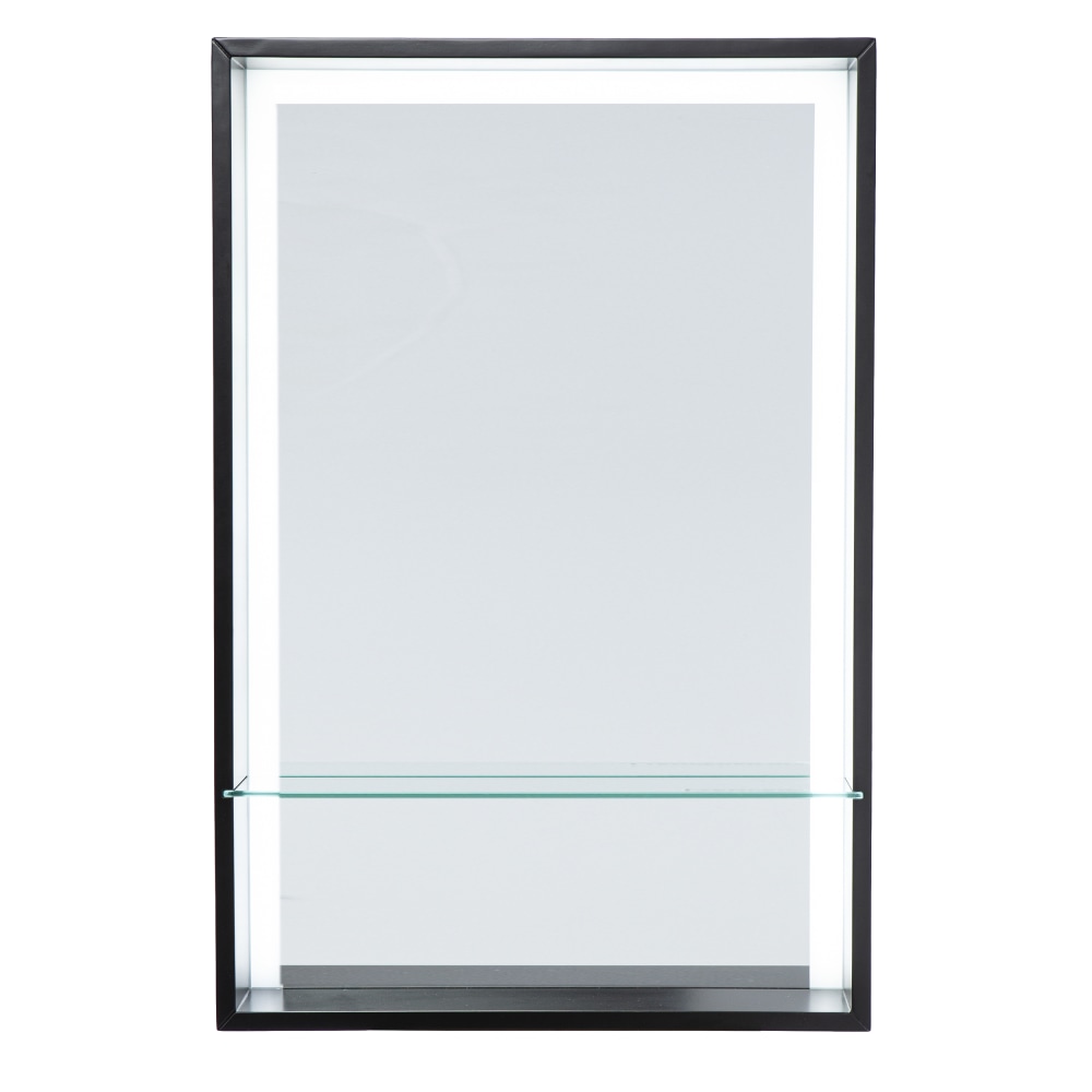 SEI Wervin Lighted Mirror With Shelf, 45-3/4in x 35-1/4in, Black MPN:WS1095417