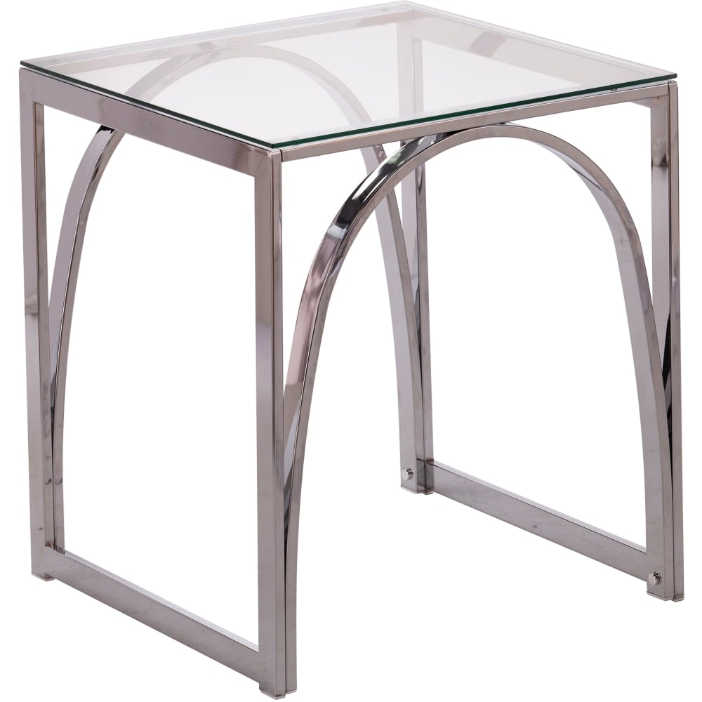 SEI Stevenly Square End Table, 22inH x 19inW x 19inD, Chrome MPN:CK1005302