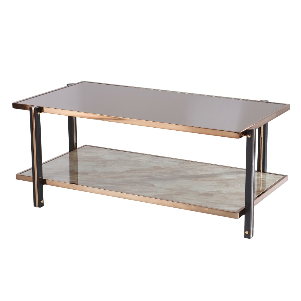 SEI Thornsett Cocktail Table, 18inH x 43inW x 23-1/4inD, Champagne/Smoke MPN:CK1131200