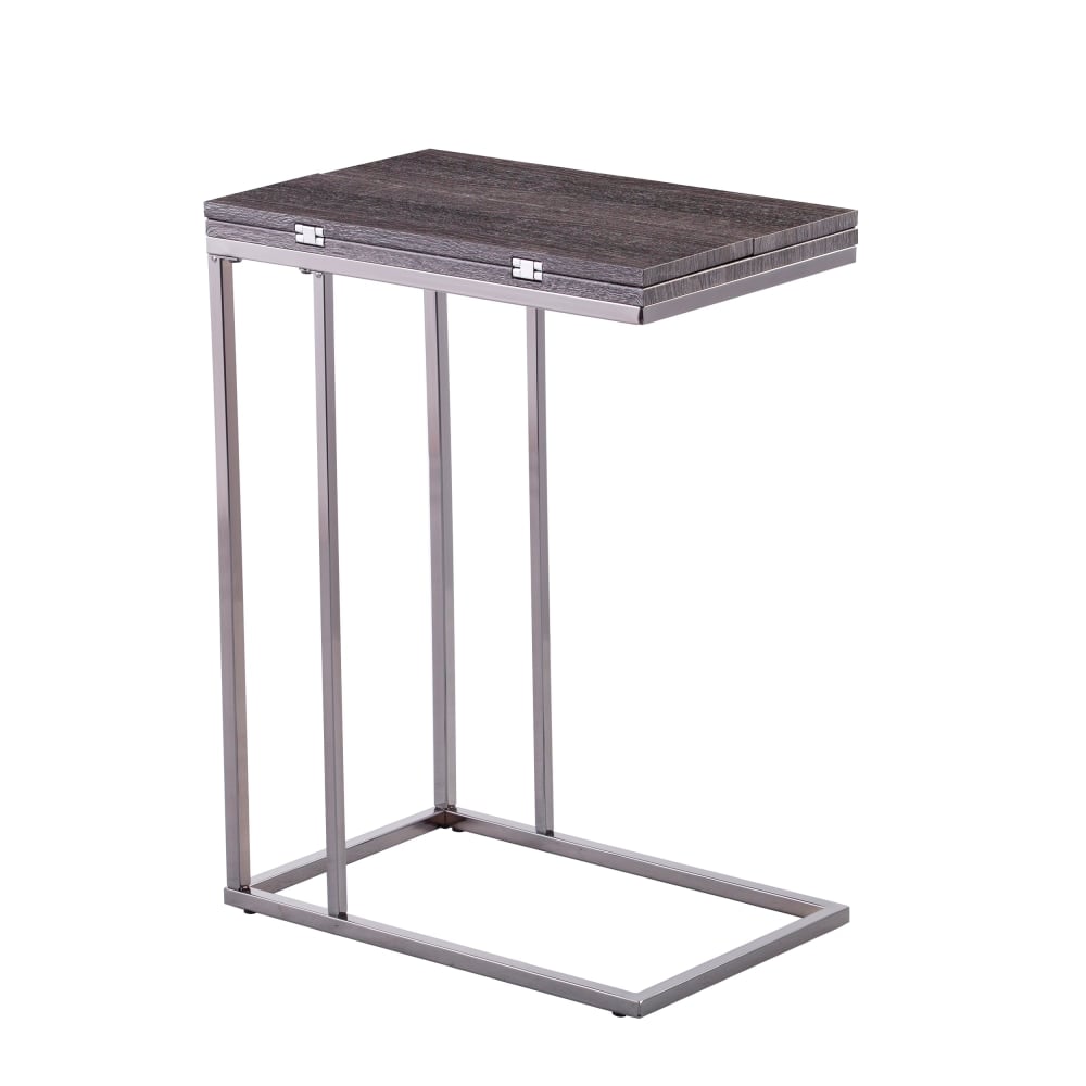 SEI Clarkdom Expandable C-Table, 25inH x 12inW x 18-1/4inD, Gray/Black MPN:OC1014506