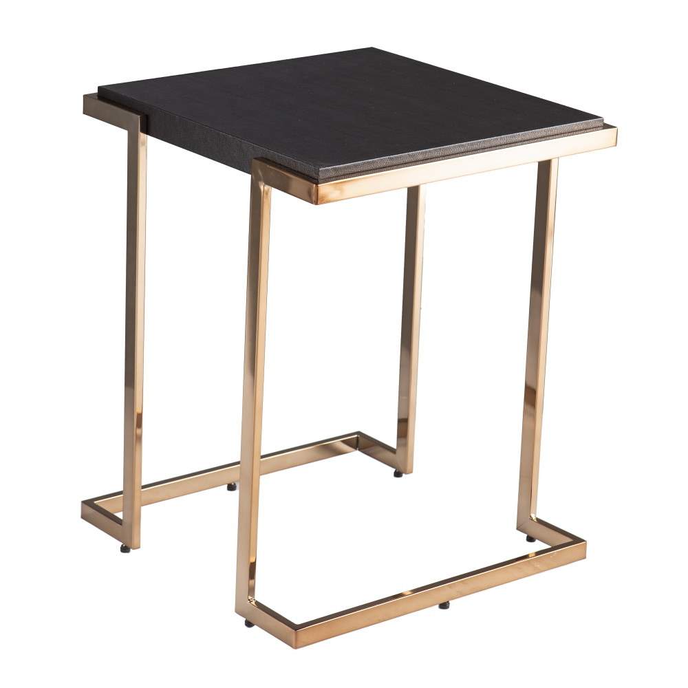 SEI Barcia Side Table, 24inH x 19-1/4inW x 19-1/4inD, Black/Champagne MPN:OC1124706