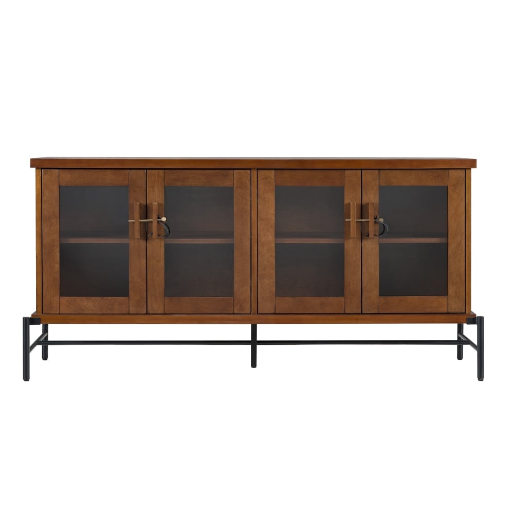 SEI Furniture Chalford TV Console Table, 29inH x 60inW x 15-1/4inD, Whiskey Maple/Aged Black MPN:MS8349