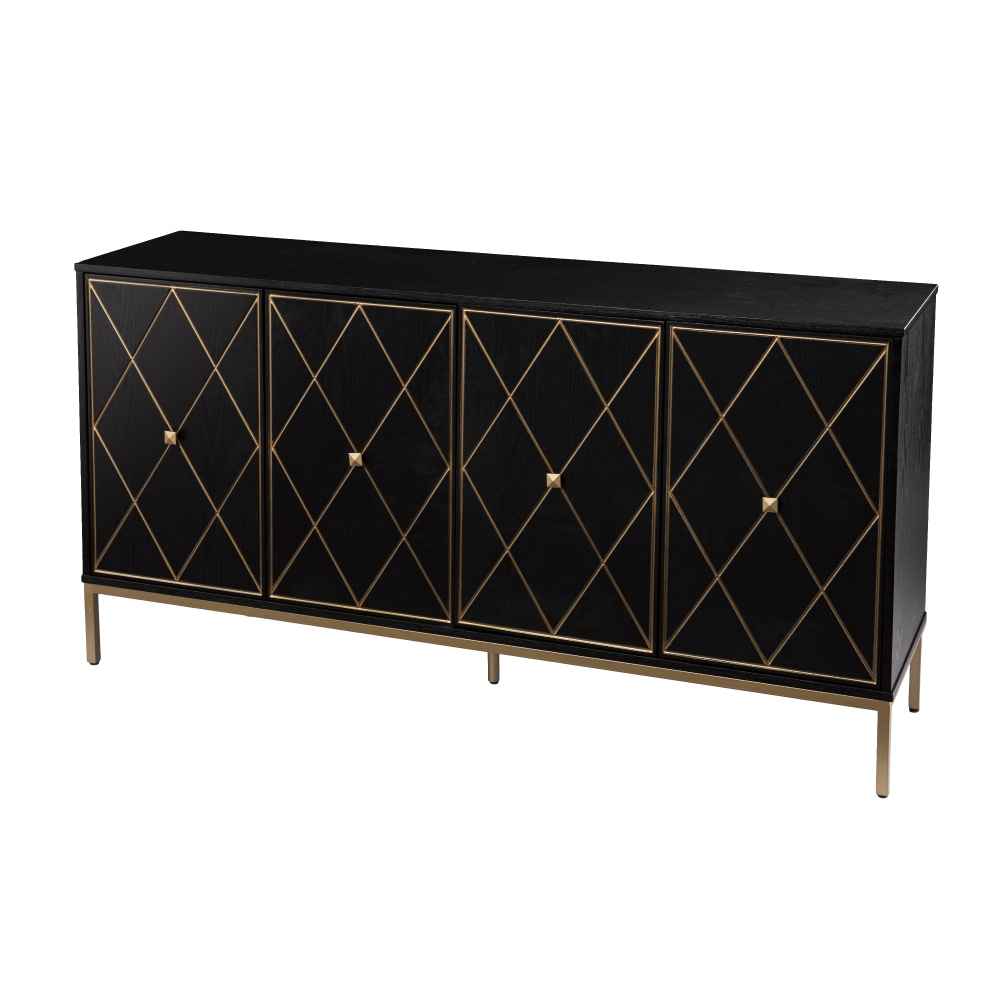 SEI Furniture Marradi 62inW Sideboard Cabinet With Storage, Black/Gold MPN:DN1111930