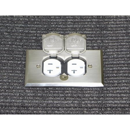 Electrical Box, 18 cu in, Floor Box Type, 1 Gang, Stainless Steel MPN:FBCVSS-1TR-KIT