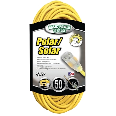 16/3 50' Sjeow Polar/Solar Extension Cord MPN:1288SW0002
