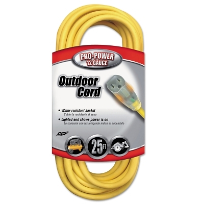 25' 12/3 Sjtw Yellow Extension Cord Lighted End MPN:2587SW8802