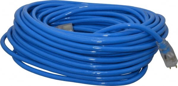 Power Cords; Cord Type: Extension Cord ; Overall Length (Feet): 100 ; Cord Color: Blue ; Amperage: 15 ; Voltage: 125 ; Wire Gauge: 12 MPN:2569SW0006