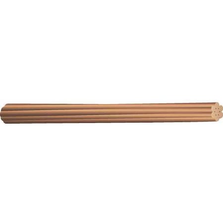 Bare Grounding Wire, Copper, 4 AWG, 1C, Bare, Stranded, 198 ft MPN:10674003