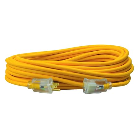 SJEOW Extension Cord, 14 AWG, Outdoor, 14/3, 1 Outlets, 5-15R, Yellow, 5-15P, 100 ft MPN:1489SW0002