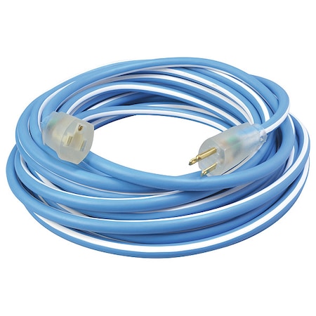 SJEOW Extension Cord, 12 AWG, Outdoor, 12/3, 1 Outlets, 5-15R, Blue/White, TPE, 5-15P, 25 ft MPN:1637SW0061