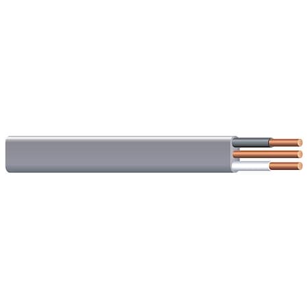 Non-Metallic Underground Feeder Cable, UF-B, 8 AWG, 2C with Ground C, Gray, PVC, Stranded, 600V AC MPN:20858701