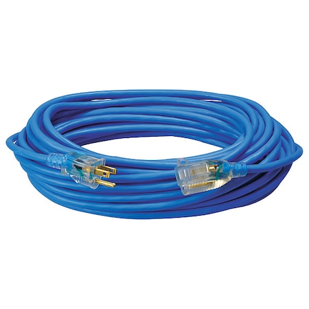 SJTW Extension Cord, 16 AWG, Outdoor, 16/3, 1 Outlets, 5-15R, Blue, PVC, 5-15P, 50 ft MPN:2368SW8806
