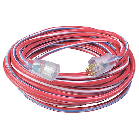 SJTW Extension Cord, 12 AWG, Indoor/Outdoor, 12/3, 1 Outlets, 5-15R, Blue/Red/White, PVC, 5-15P MPN:2547SWUSA1