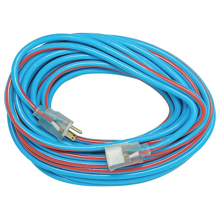 SJTW Extension Cord, 12 AWG, Outdoor, 12/3, 1 Outlets, 5-15R, Blue/Red, PVC, 5-15P, 50 ft MPN:2548SW0064