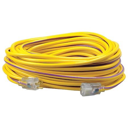 SJTW Extension Cord, 12 AWG, Outdoor, 12/3, 1 Outlets, 5-15R, Purple/Yellow, PVC, 5-15P, 100 ft MPN:2549SW0022