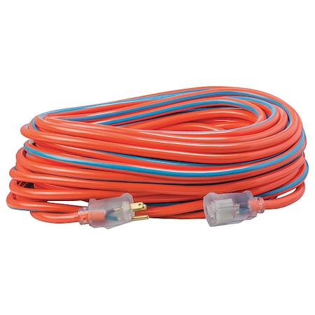 SJTW Extension Cord, 12 AWG, Outdoor, 12/3, 1 Outlets, 5-15R, Blue/Orange, PVC, 5-15P, 100 ft MPN:2549SW003V