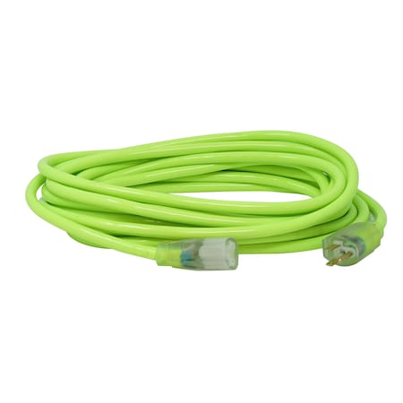 SJTW Extension Cord, 12 AWG, Outdoor, 12/3, 1 Outlets, 5-15R, Green, PVC, 5-15P, 25 ft MPN:2577SW000X