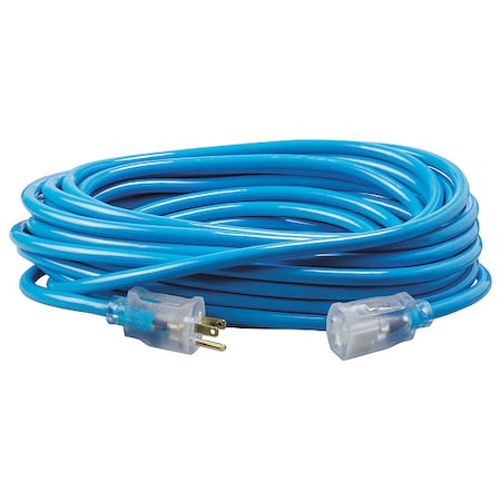 SJTW Extension Cord, 12 AWG, Outdoor, 12/3, 1 Outlets, 5-15R, Blue, PVC, 5-15P, 50 ft MPN:2578SW000H